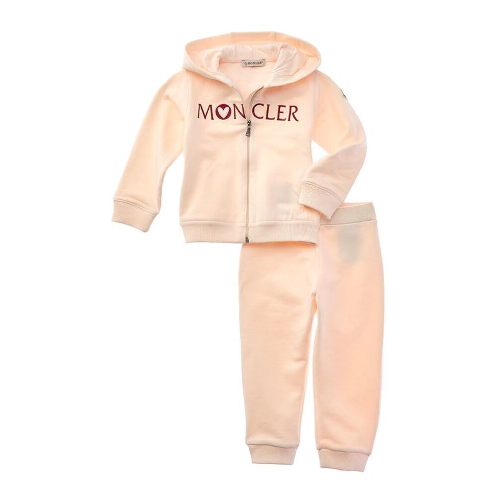Moncler Girls  2Pc Hoodie & Pant Set, Pink